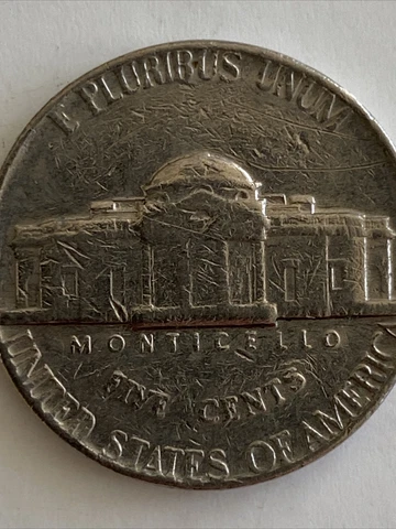 1975 D Jefferson Nickel Die Deterioration Weak Strike Error Coin Cover