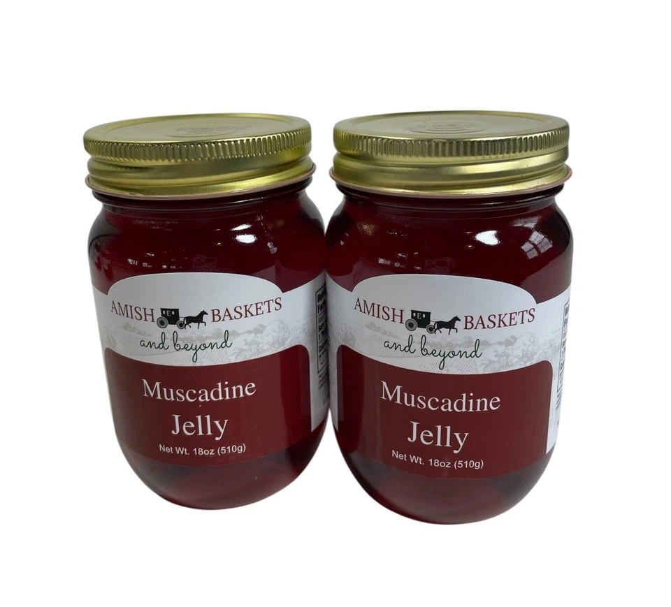 Amish Muscadine Grape Jelly Non GMO All Natural Vegan - 18 oz - 2 Jars - Image 1 of 4