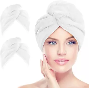 Microfiber Hair Towel Wrap, 2 Pack Hair Turbans, Super Absorbent Quick Dry Hair - Picture 1 of 12