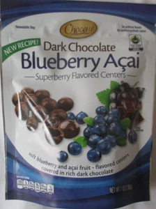 CHOCEUR DARK CHOCOLATE COVERED BLUEBERRY ACAI SUPERBERRY 7-OZ PACK - Picture 1 of 4