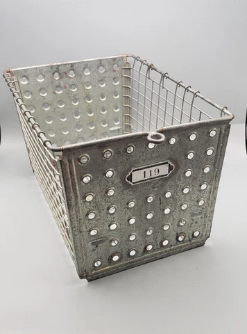 WASHBURN Company Gym Pool Wire Basket #119 Tag Androck Vtg Useful Decor AS IS Cover
