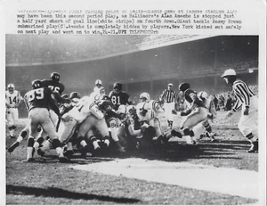 Original 1958 Baltimore Colts vs New York Giants UPI Typ 3 Presse Draht Foto - Bild 1 von 2
