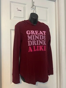 EVCR BORGOÑA STRETCH GREAT MINDS BEBIDA IGUAL SUDADERA CON CAPUCHA DE PUNTO TALLA M - Imagen 1 de 9