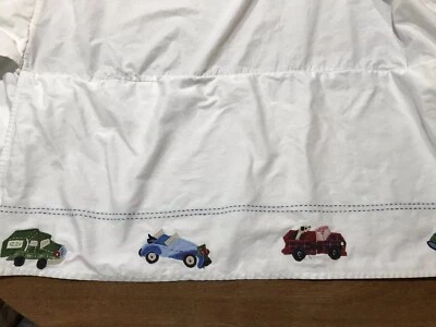 Pottery Barn Niños COCHES CAMIONES Cuna Cama Falda Bordada Cama Volantes Polvo Foto 1 de 4