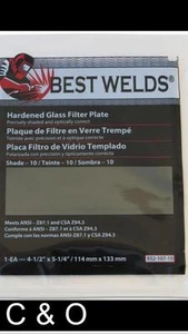 SHADE 10 SCHWEISSFILTERPLATTE 4,5 x 5,25 GEHÄRTETGLASLINSE für SCHWEISSHELM - Bild 1 von 1