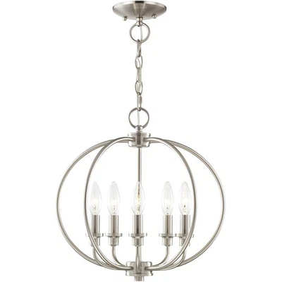 Livex Lighting 4665-91 Milania Mini Chandelier Brushed Nickel - Image 1 of 4