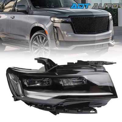 Passenger Full LED Headlight For 2021-2024 Cadillac Escalade Chrome Headlamp RH — 第 1/4 张图片