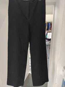 Hobbs Mujer Pantalones Negros UK8 100% Lana A Medida Pantalones Inteligentes Informales - Imagen 1 de 3