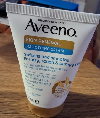 AVEENO Skin Renewal Smoothing Cream 50ml Softens Smooths Dry Rough & Bumpy Skin - Image 1 of 3