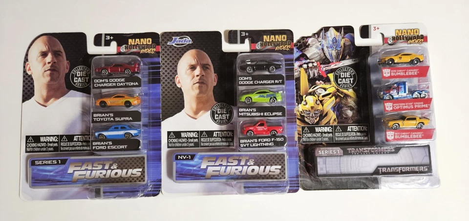 Jada Nano Hollywood Rides Fast & Furious and Transformers Lot Of 3 *New* - Image 1 of 1