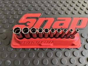 snap-on tools 1/4" drive deep socket set sae 12 point chrome 3/16 - 9/16" - Picture 1 of 4