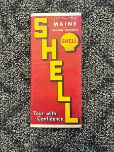 Vintage 1930's Shell Road Map - Maine and Maritime Provinces - Picture 1 of 5
