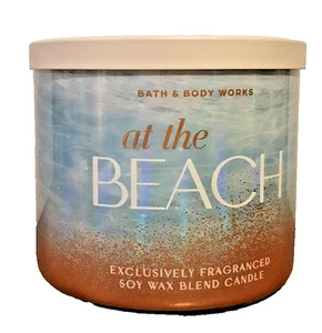 AT THE BEACH CANDLE LARGE 14.5oz 3 wick Bath Body Works SOY WAX BLEND NIB - Picture 1 of 3