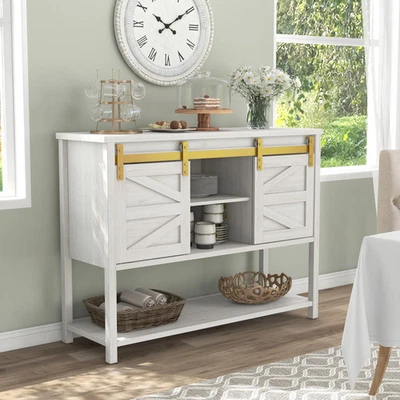 DH BASIC Modern Farmhouse White Oak 47" 4 prateleiras buffet por - Imagem 1 de 4
