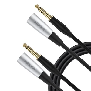 3ft 1/4" TRS to XLR Male Microphone Mic Cable Balanced with 3-Pin, 2 Packs - Picture 1 of 7