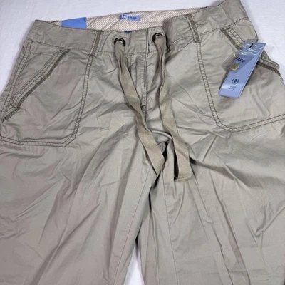 Pantalón Convertible Izod Mujer Caqui Beige Tostado Talla 12 Pequeño 100% Algodón Nuevo con Etiquetas Caminata Foto 1 de 4