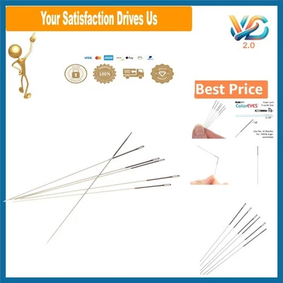 Set of 6 Color-coded Beading Needles - Size 10 for Loom & Jewelry Crafting - Image 1 of 4