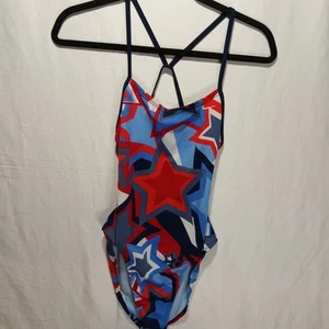 Women's Nike one Piece Swimsuit. Size 34. Patriotic Theme. Stars . Medium. - Picture 1 of 4