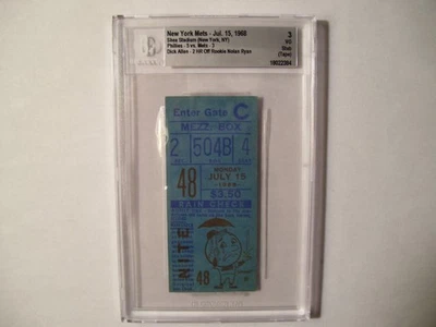1968 ticket mets Dick Allen 2 Home Runs off rookie Nolan Ryan Phillies BVG 3 - Image 1 of 2