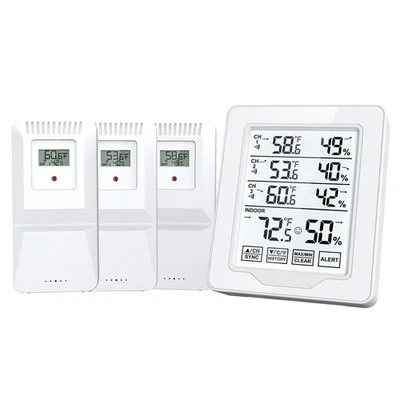 Wireless Indoor Outdoor Thermometer with 3 Sensors for Temp Humidity Monitoring - Image 1 of 4