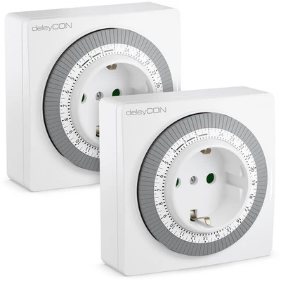 2x Zeitschaltuhr Mechanisch Zeitschalter Schaltuhr Analog Timer Uhr Steckdose - Bild 1 von 4