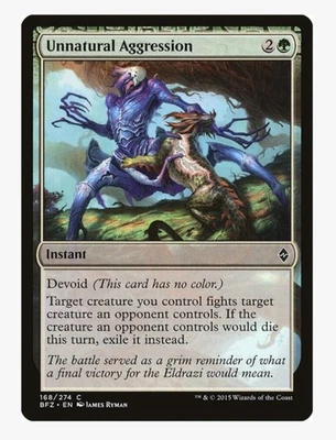 Unnatural Aggression | MTG BFZ | Pauper EDH Instant Fight Removal | LP - Image 1 of 3