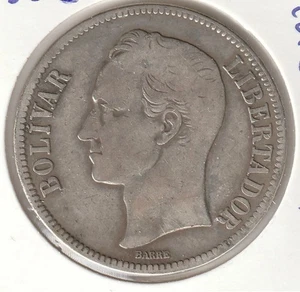 Venezuela 5 Bolívares 1926 Silbermünze 900er 25 Gramm - (4) - Bild 1 von 4