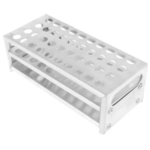 Soporte de tubo de ensayo portátil de aluminio para recolección de sangre suministros escolares - Imagen 1 de 11