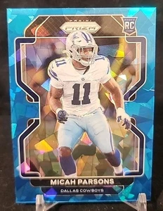 2021 Panini Prizm Micah Parsons Blue Cracked Ice #/99 RC Dallas Cowboys 🤠  - Bild 1 von 2
