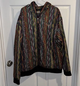 Coogi Hoodie Men’s 4xl Streetwear Urban Abstract Y2K Hip Hop Zip Up Jacket 4x - Picture 1 of 4