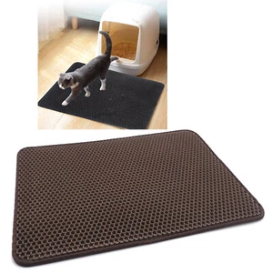 58X43 Brown Cat litter Mat Double Layer Pad Trapper Folding Pad EVA Foam Rubber - Picture 1 of 7