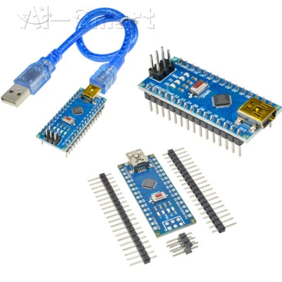 ATmega328 16M 5V Micro-controller CH340G Mini USB Nano V3.0 For Arduino + Cable - Image 1 of 4