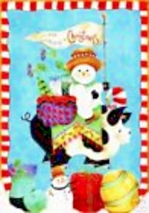"IMPRESSIONS"  HOLIDAY PARADE  LARGE ART   FLAG - Picture 1 of 1