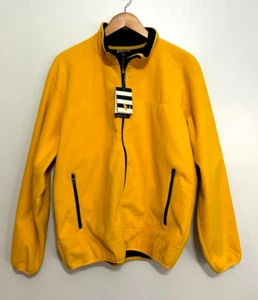 Men's Lands End Fleece Full Zip Yellow Jacket  Men’s L Regular 42-44 - Picture 1 of 5