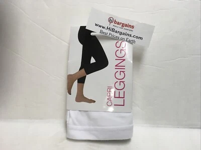 MUJER BLANCO CAPRI LEGGINGS, TALLAS SURTIDAS, MEZCLA ALGODÓN Y SPANDEX NUEVO EN PAQUETE Foto 1 de 2