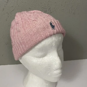 Ralph Lauren YOUTH Cable Knit Beanie Cable Knit Hat Wool Blend Blue Pony Tween - Picture 1 of 7