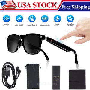 Smart Glasses Bluetooth Call & Music Anti-Blue light Glasses Open Ear Headset US - Picture 1 of 15