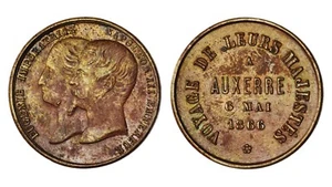 FRANCIA BOURGOGNE, Villes et Noblesse, Voyage de leurs majestés à AUXERRE 1866 - Imagen 1 de 1