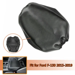 Black Console Armrest Leather Synthetic Cover For 15-19 Ford F150 Bench Seat - Bild 1 von 1
