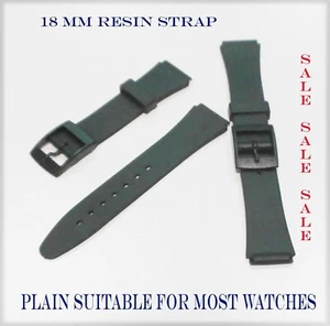 CASIO REPLACEMENT RUBBER STRAP FITS SPORTS DIGITAL WATCHES."BLACK".FIT LUGS 18MM - Picture 1 of 3