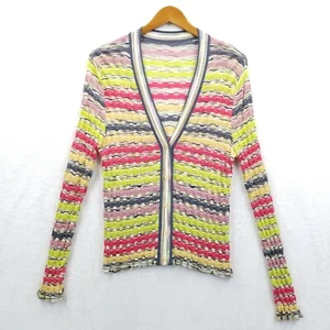 Cárdigan M Missoni Mujer S Multicolor Rayas Italia Mezcla de Lana Jacquard Suéter - Imagen 1 de 9