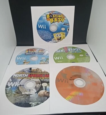 Lot Of 5 Wii Games Including: Spongebob Boating Bash (Disc Only) (Tested) - Image 1 of 4