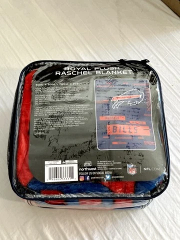 BUFFALO BILLS 60"X80" ROYAL PLUSH RASCHEL BLANKET NEW NORTHWEST 👀 Cover