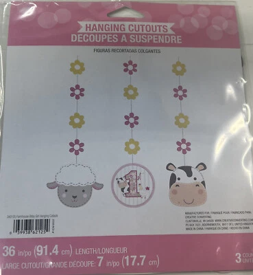 Farmhouse Birthday Girl Hanging Cutouts  - Image 1 of 2