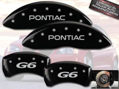 Juego de 4 cubiertas de pinza de disco de freno MGP negras delanteras + traseras "Pontiac G6" 2005-2010 Foto 1 de 4