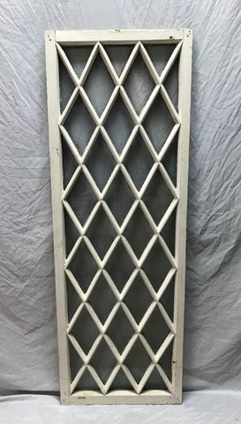Antique 38 Lite Shabby Diamond Pane Casement Window 20x57 VTG 980-23B Cover