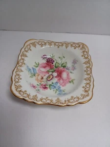 Crown Staffordshire Englands Bouquet 4,5" quadratische Schale Schüssel keine Chips oder Risse - Bild 1 von 7