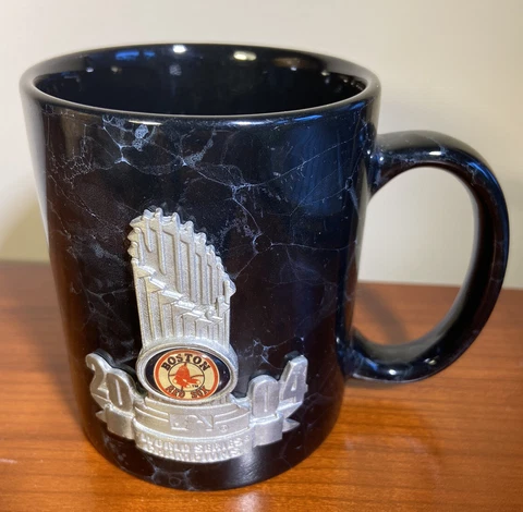 Boston Red Sox 2004 World Series Champions Coffee Mug Pewter Logo Marbleized Cover