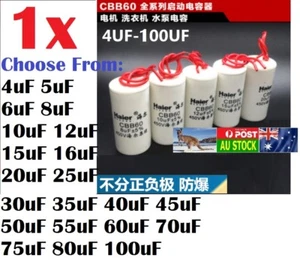 1x CBB60 450VAC 5% Wire Lead Cylinder Motor Run Capacitor 4uF ~ 100uF AU local - Picture 1 of 3