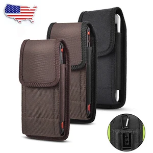 Cell Phone Vertical Nylon Carrying Belt Clip Pouch Case Holster Cover For iPhone - Picture 1 of 15